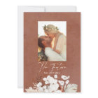 We're Engaged Terracotta Engagement Party Photo