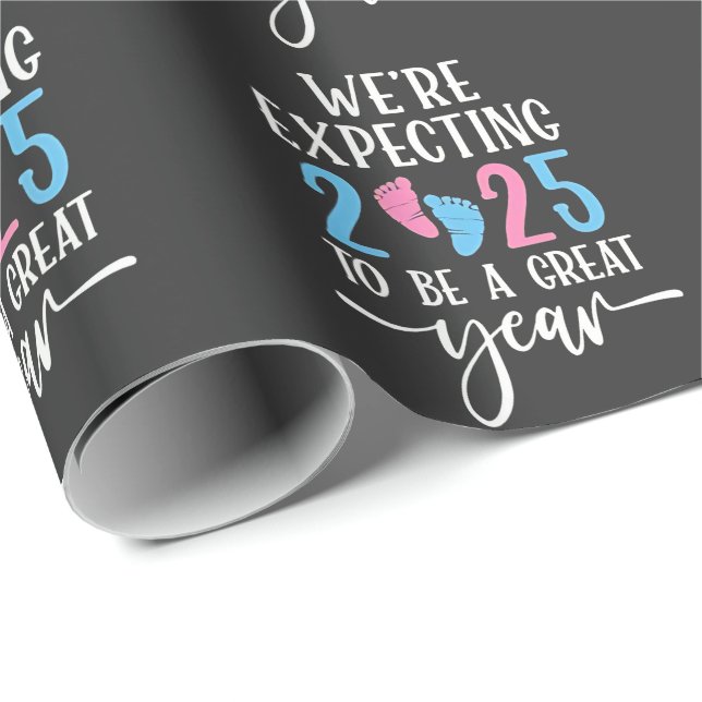 We're Expecting 2025 to Be a Great Year Couples Wrapping Paper (Roll Corner)