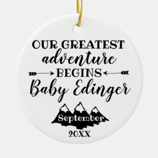 We're Expecting Baby Announcement Ceramic Ornament