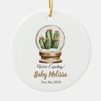 We're Expecting Baby Cactus Parents To Be Gift Ceramic Ornament