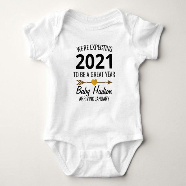 We're Expecting Baby Reveal Baby Bodysuit (Front)