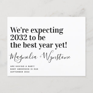We're expecting Bold Typography Modern Pregnancy Announcement Postcard