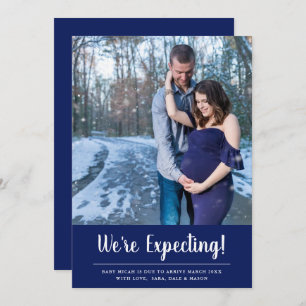 We're Expecting Photo Blue Pregnancy Announcement