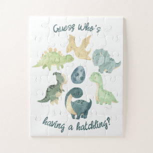 We're Expecting Pregnancy Announcement Dino Egg Jigsaw Puzzle