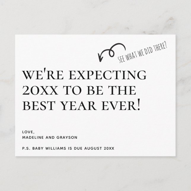 We're Expecting Pregnancy Announcement New Year  (Front)