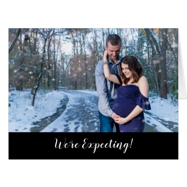 We're Expecting Pregnancy Announcement Photo Card (Front Horizontal)