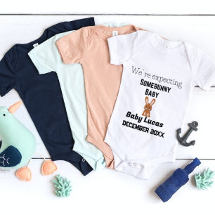 We're expecting somebunny pregnancy announcement baby bodysuit