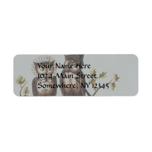 We're from the Owl Country: Chromolithograph Art Return Address Label