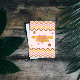 We're Getting Married Flower Power 60's 70's Retro Invitation