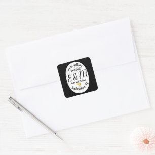 we're getting married modern Wedding Square Sticker