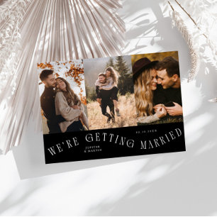 We're Getting Married Multi Photo Black Save The Date
