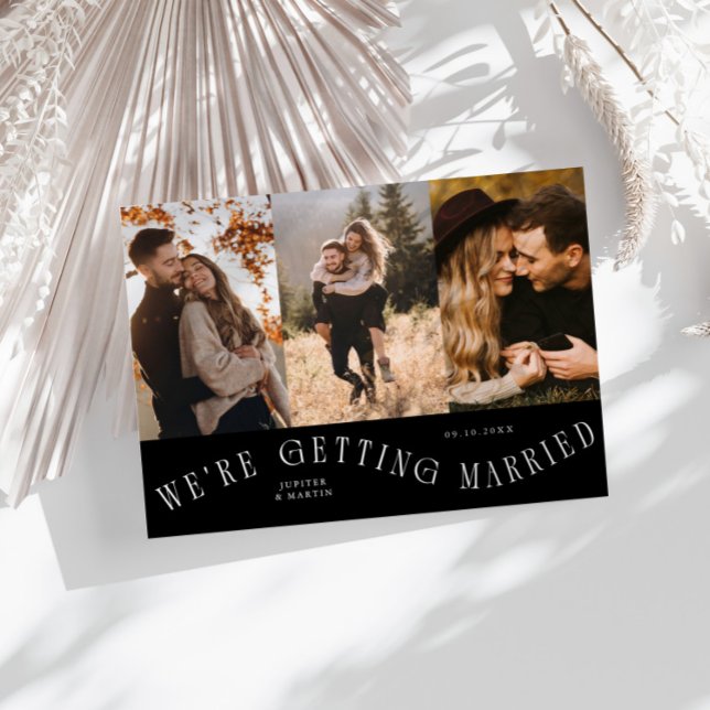 We're Getting Married Multi Photo Black Save The Date (Creator Uploaded)