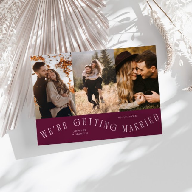 We're Getting Married Multi Photo Cranberry Save The Date (Creator Uploaded)