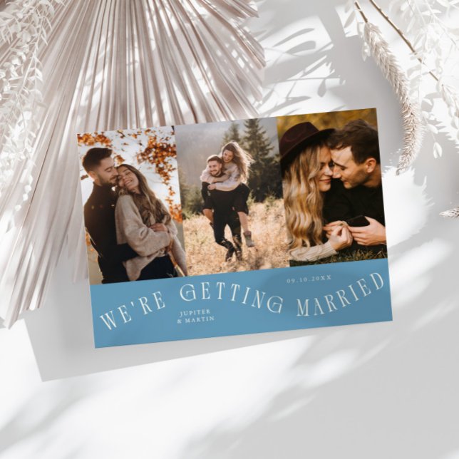 We're Getting Married Multi Photo Denim Blue Save The Date (Creator Uploaded)
