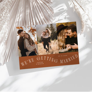 We're Getting Married Multi Photo Terracotta Save The Date