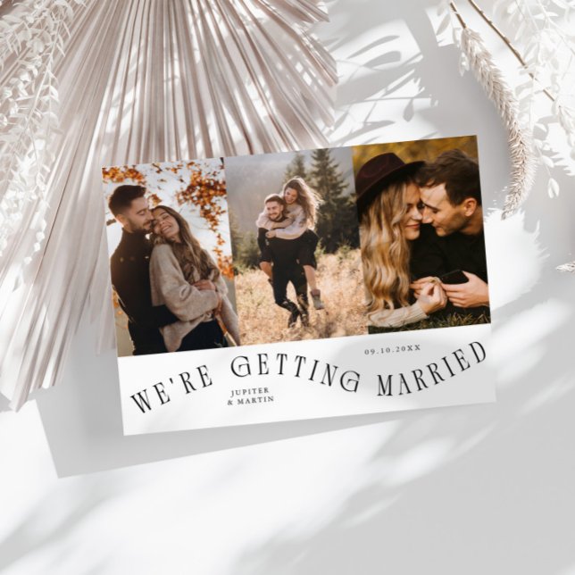 We're Getting Married Multi Photo White Save The Date (Creator Uploaded)