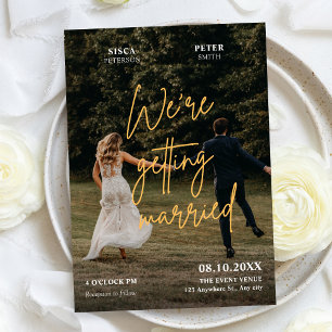 We're getting married photo wedding  invitation