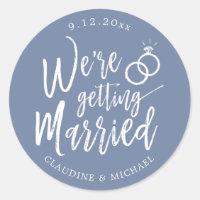 We're Getting Married | Pigeon Blue Minimalist