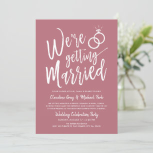 We're Getting Married Post-Wedding Solid Rose Gold Invitation