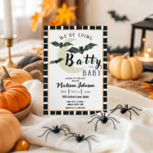We're Going Batty For Baby October Baby Shower  Invitation