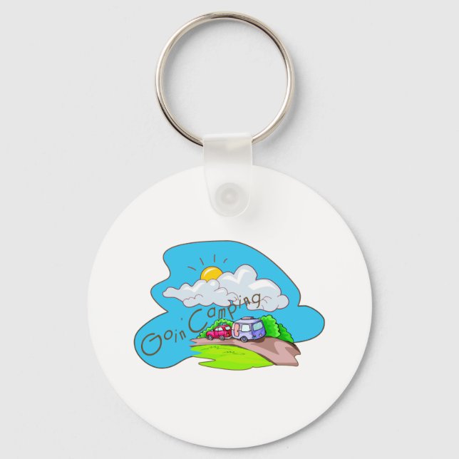 We're Going Camping Key Ring (Front)