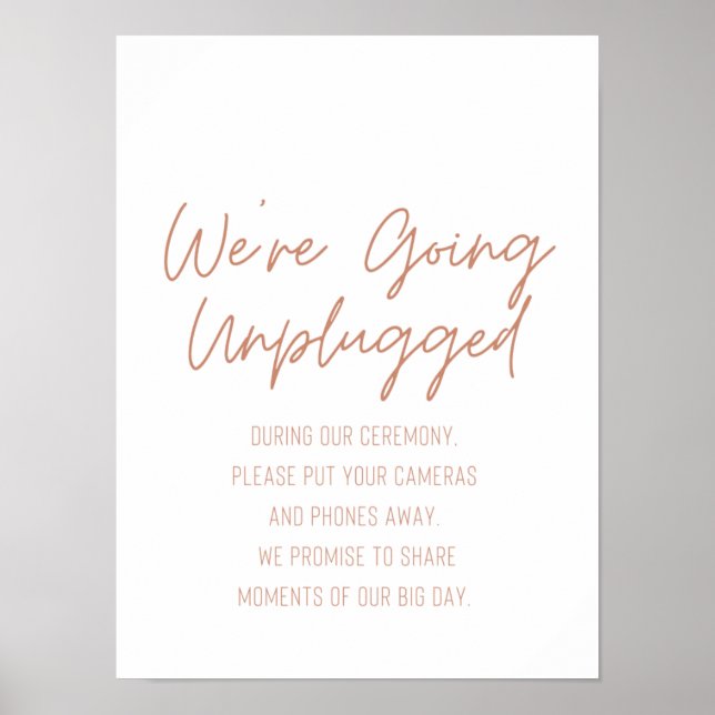 We're Going Unplugged Wedding Sign (Front)