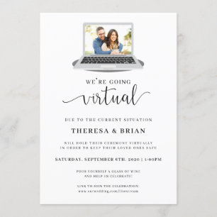 We're Going Virtual Quarantine Wedding Invitation