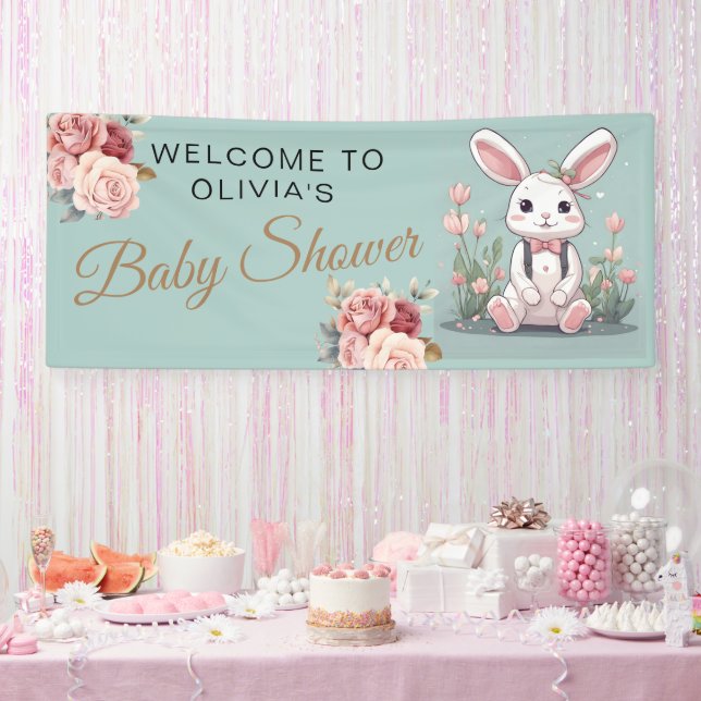 We're hare-y excited for little Bunny Baby Shower Banner (Party)
