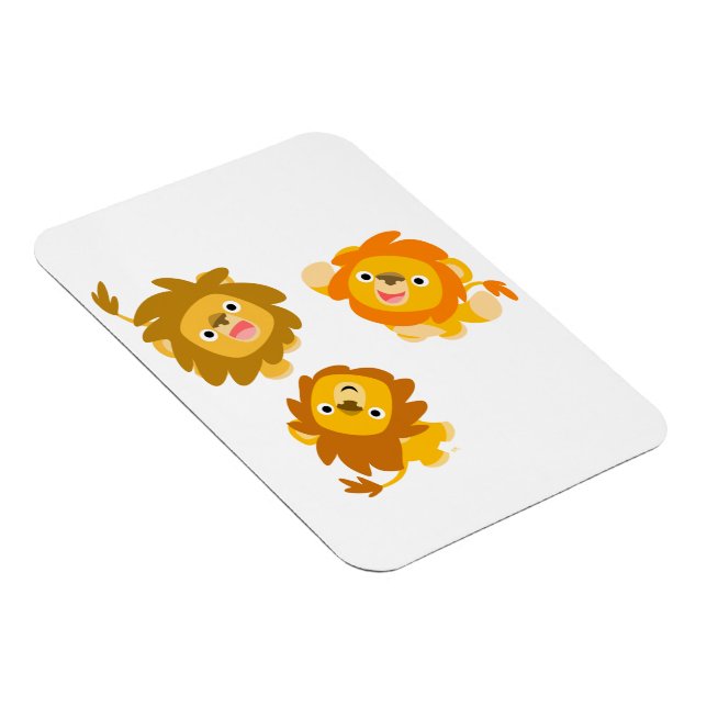 "We're Here!!" Cute Cartoon Lions Flexible Magnet (Right Side)