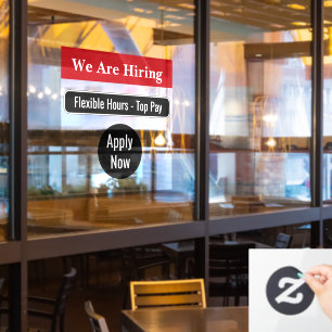 We're Hiring Staff Employment Window Cling Signs