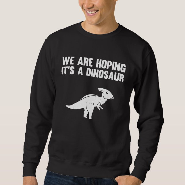 We're Hoping For A Dinosaur Pregnancy Announcement Sweatshirt (Front)