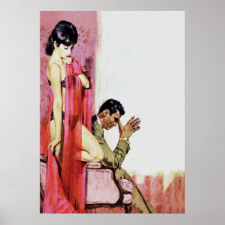 We're Late, Hurry up Retro Vintage Pulp Cover Art Poster