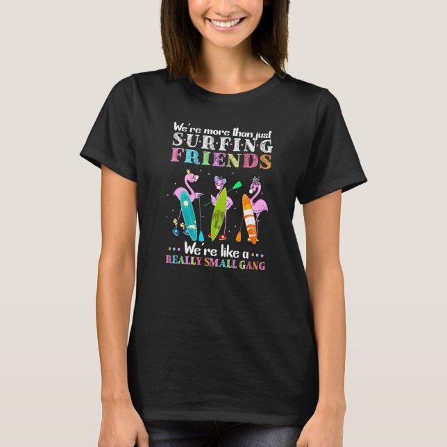 We're More Than Just Surfing Friends  Flamingo Gan T-Shirt (Front)