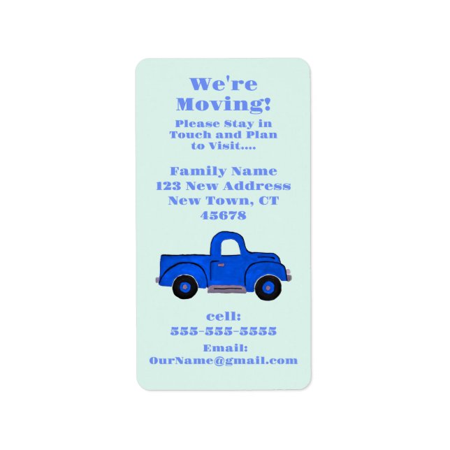 We're Moving Announcement Sticker Label (Front)