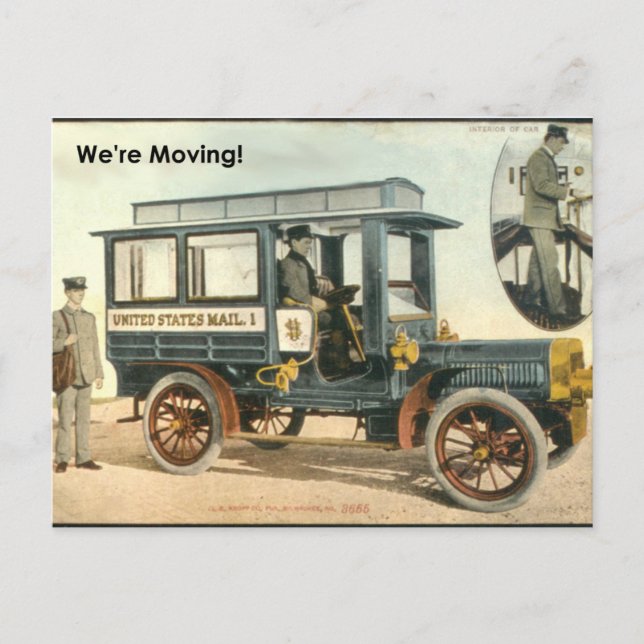 We're Moving but not using a postal truck Postcard (Front)