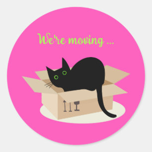 we're moving classic round sticker