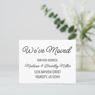 We're Moving Handwritten Calligraphy New Address   Postcard
