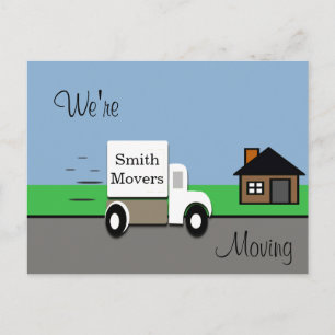 We're Moving/ Moving Truck Scene Announcement Postcard