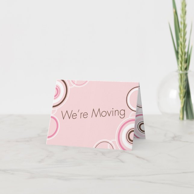 We're Moving - Pink & Brown Announcement (Front)