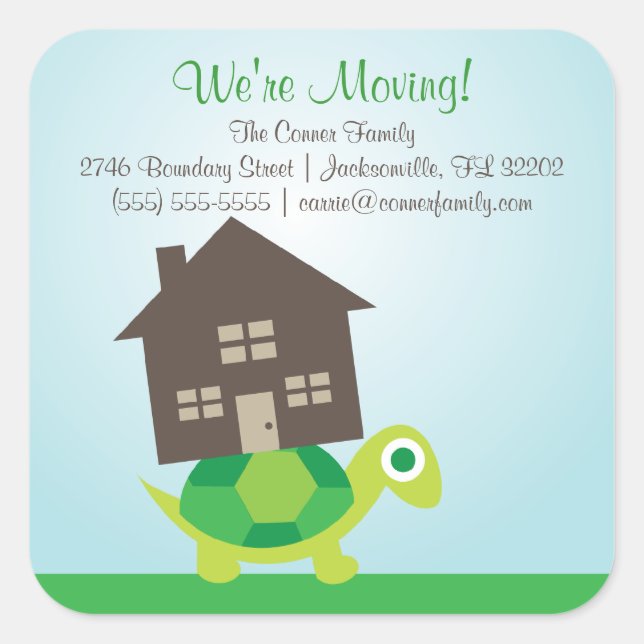 We're Moving - Turtle Mover Stickers (Front)