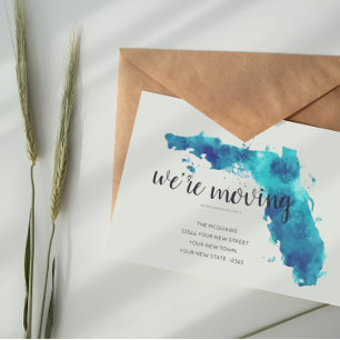 We're Moving Watercolor Florida Moving Announcement
