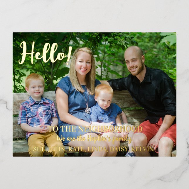 We're New to the Neighbourhood" Photo Announcement (Front)