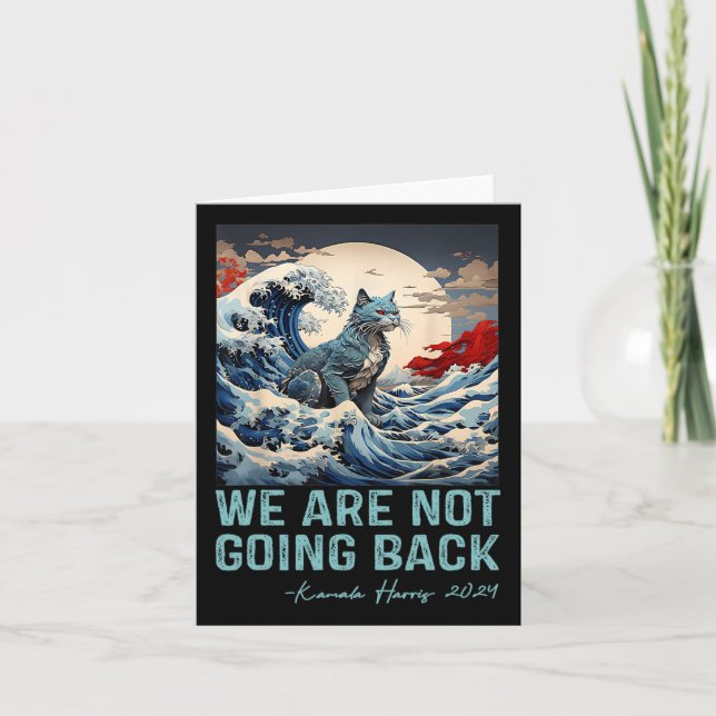 We're Not Going Back Cute Wave Of Blue Cats For Ka Card (Front)
