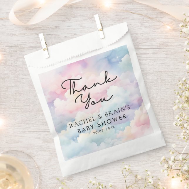 We're On Cloud 9 Baby Shower Favour Bag (Clipped)