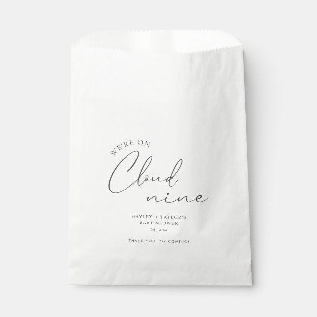 We're On Cloud 9 Baby Shower  Favour Bag (Front)