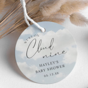 We're On Cloud 9 Baby Shower Favour Tags