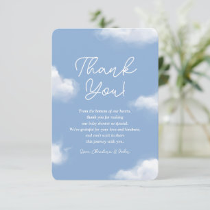 We're on Cloud 9 Blue Baby Shower Thank You Card