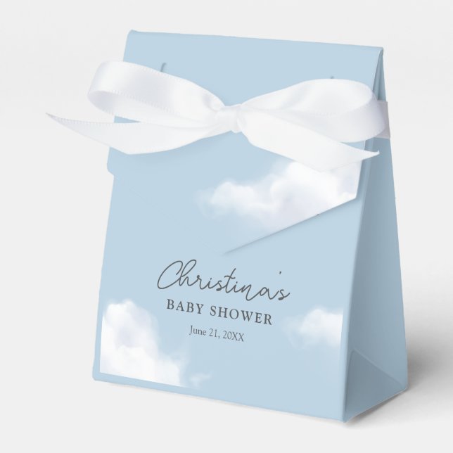 We're on Cloud 9 Blue Boy Baby Shower Favour Box (Front Side)
