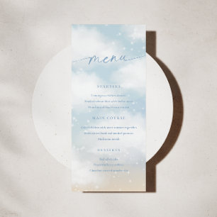 We're On Cloud 9 Dreamy Clouds Menu Card Blue