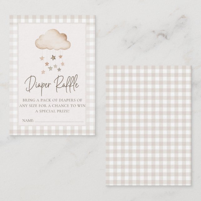We're on Cloud 9 Gender Neutral Diaper Raffle  Enclosure Card (Front/Back)